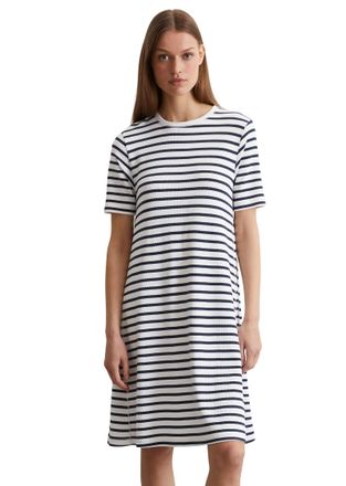 Marc O'Polo Jerseykleid MARC OPOLO, Damen, Gr. XS, N-Gr, bunt (multi, muted blau), Jersey, Obermaterial: 50% Baumwolle, 47% Modal, 3% Elasthan, loose fit ca. Mitt