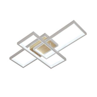 Fabrilamp Plafoniera LED 104W 11440lm 3000-6500K 62cm Bianco/Faggio Dimmerabile Serie Madaleta