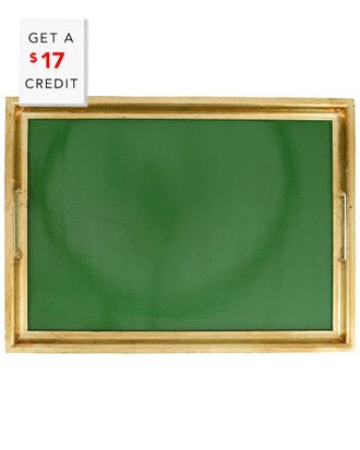Vietri Vietri Florentine Wooden Accessories Green & Gold Large Rectangular Tray With $23 Credit