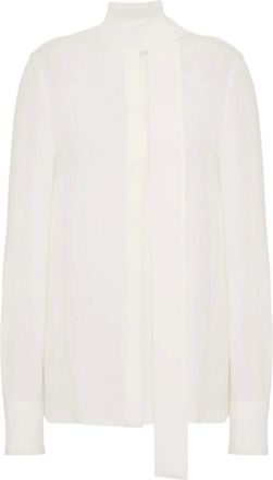 Valentino Overhemden, Dames, Wit, L, Georgette Blouse
