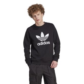 adidas Originals Mens Adicolor Classics Trefoil Crew Neck, Black, L