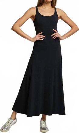 perfectwhitetee Rib Midi Tank Dress In Black