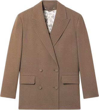 Golden Goose Dove Grey Chevron Workmanship Wool Blazer