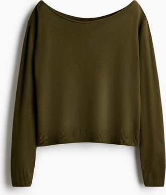 H&M Schulterfreier Pullover - Green