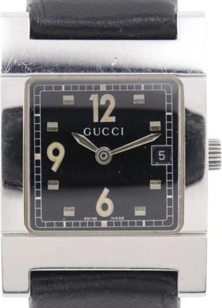 Gucci Pre-owned 7700L Polshorloge - Dames - Vintage Horloges - Zwart - ONE Size - Leer - Vintage