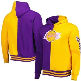 Mitchell & Ness Mens Mitchell & Ness Purple/Gold Los Angeles Lakers Hardwood Classics Split Pullover Hoodie at Nordstrom, Size Medium