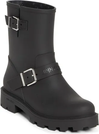 Jimmy Choo London Biker Waterproof Rain Boot in Black at Nordstrom, Size 10Us