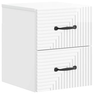 vidaXL Mesita De Noche De Pared Con Caj&oacute;n Brillante 34,5 X 33 X 40 Cm Vidaxl