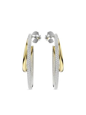 Swarovski Hyperbola oorringen met diamant - Zilver