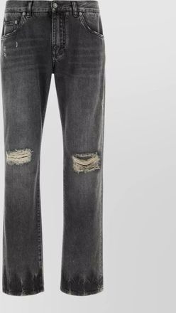 Dolce & Gabbana denim trousers belt loops distressed faded five pocket