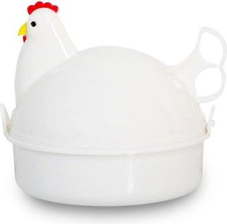 OEM Cocedor De Huevos Para Microondas Con Forma De Pollo - Apto Para 4 Huevos - Cuece F&aacute;cilmente Huevos Pasados Por Agua, Medio Cocidos Y Duros