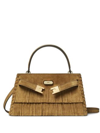 Tory Burch mini Lee Radziwill tote bag - women - Suede/Nappa Leather/Nappa Leather - One Size - Brown