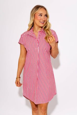 Jude Connally Carter Cotton Dress In Red