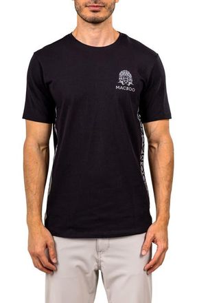 Maceoo Insignia Black Allover Logo Stretch Cotton T-Shirt at Nordstrom, Size 2