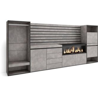 Skraut Home Skraut Home - Aparador, Con Almacenamiento, 334x145x35 Cm, Dormitorio, Habitaci&oacute;n, Chimenea El&eacute;ctrica Xxl, C&oacute;moda, Cajonera, Zapatero, Vestidor Abiert