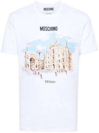 Moschino graphic-print cotton T-shirt - White