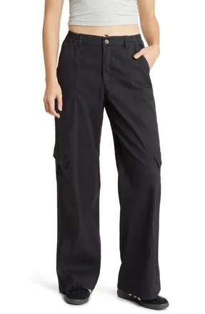 BP. Wide Leg Cargo Pants in Black Jet at Nordstrom, Size 29