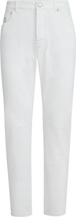 Brunello Cucinelli Garment-dyed denim trousers in Snow at Nordstrom, Size 50 It