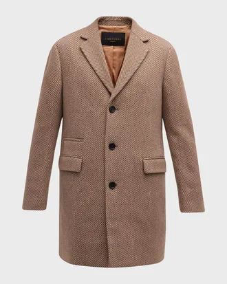 Cardinal of Canada Men & apos;s Sherwood Wool Herringbone Topcoat