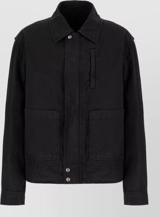 Dries Van Noten stretch cotton veperny jacket front pockets