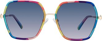 Kurt Geiger 59mm Gradient Geometric Sunglasses in Multicolor/Violet at Nordstrom