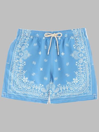 MC2 Saint Barth Light Blue Paisley Flap Pocket Swim Shorts