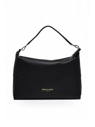 Ermanno Scervino Black Polyurethane Victoria Shoulder Bag