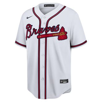 Nike Mens MLB Atlanta Braves (Ronald Acu&ntilde;a Jr.) Replica Baseball Jersey in White | T770XVH-AA2
