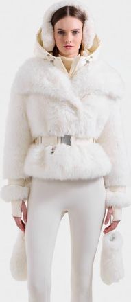 Rudsak Chloe Faux Fur Jacket with Puffer Hood in Iceland at Nordstrom, Size X-Small