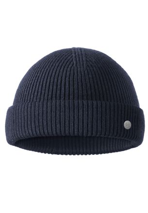 Pearlwood Strickm&uuml;tze PEARLWOOD OLE, Herren, blau, Feinripp, Materialmix, unifarben, M&uuml;tzen Strickm&uuml;tze, Feinripp, Temperaturregulierend, sportive Passform, Wol