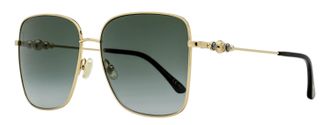 Jimmy Choo London Womens Pearl Square Sunglasses Hester 2M29O Gold/Black 59mm