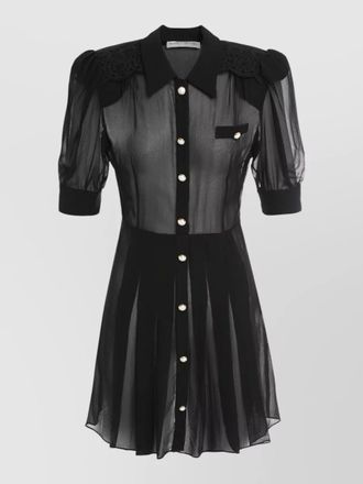 Alessandra Rich mini shirt dress sheer shoulder detail