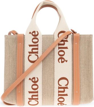 Chlo&eacute; Tas Woody Klein - Dames - Handtassen - Beige - ONE Size - Katoen - Tassen