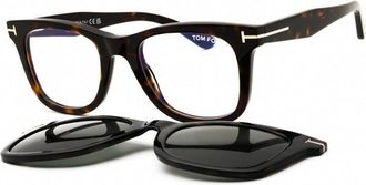 Tom Ford FT5970-B 052 Dark Havana/Clear Blue Light Protection with Green Clip-On 50mm