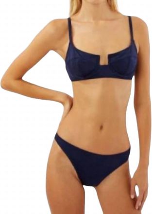 Solid & Striped Harley Bikini Top In Blu Scuro Matte