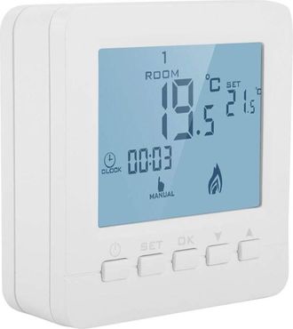 Elle Termostato Programable Inal&aacute;mbrico Rf De 230 V - Material De Pc Ign&iacute;fugo - Programaci&oacute;n Semanal - Modo Vacaciones - Precisi&oacute;n De 0,5 &deg; - Ac230v