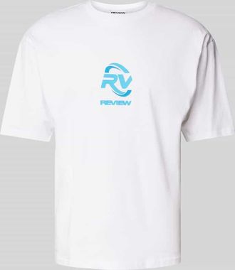 Review T-Shirt mit Label-Print in Weiss, Gr&ouml;&szlig;e XXL