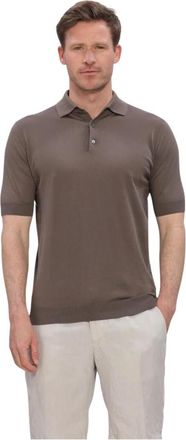 FILIPPO DE LAURENTIIS Tops, Heren, Bruin, L, Katoen, Polo MC
