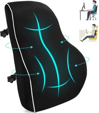 OEM Paquete De 2 Cojines Ergon&oacute;micos De Apoyo Lumbar, Espuma Viscoel&aacute;stica Para Silla De Oficina Y Sof&aacute;, Almohadas Lumbares Para Una Postura C&oacute;moda Al Sen