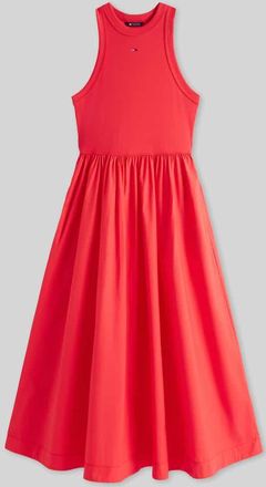 Tommy Jeans Midikleid aus reiner Baumwolle in Rot, Gr&ouml;&szlig;e XXS