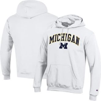 Champion Mens Champion White Michigan Wolverines Arched Logo Fleece Pullover Hoodie at Nordstrom, Size Xx-Large