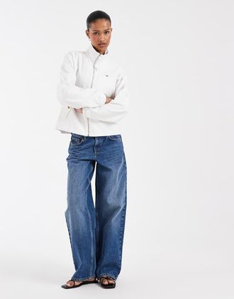 Tommy Jeans Giacca in cotone bianca-Bianco