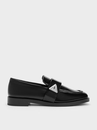 Charles & Keith Trice Metallic Accent Loafers