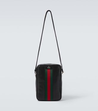 Gucci Web Trademark Mini leather crossbody bag