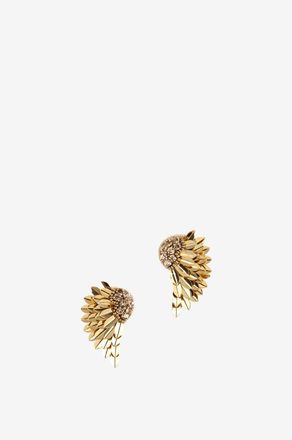 Deepa Gurnani Goldene Ohrringe mit Strass Perry