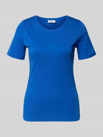 s.Oliver Red Label Regular Fit T-Shirt aus reinem Baumwoll-Interlockjersey in Royal, Gr&ouml;&szlig;e 34