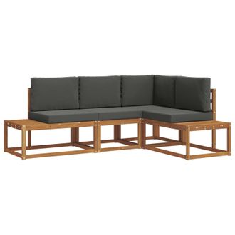 vidaXL Conjunto De Sof&aacute;s De Exterior 4 Pieza Natural Y Antracita Vidaxl