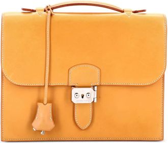 Herm&egrave;s Sac a Depeches Bag Vache Natural 27 satchel - Bruin