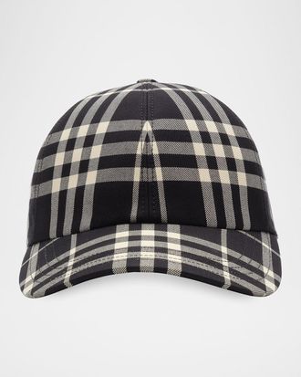 Burberry Men & apos;s Checked Cotton Baseball Cap