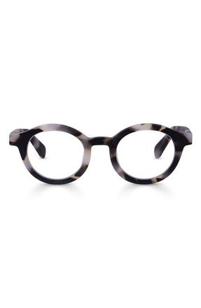 Eyebobs TV Party 41mm Round Reading Glasses in Matte Grey Tortoise at Nordstrom, Size +2.25